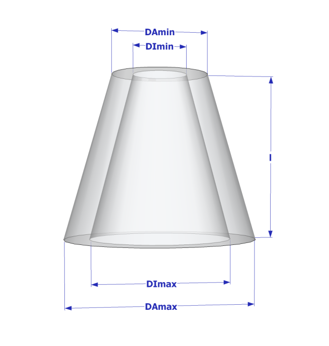 Hollow truncated cone